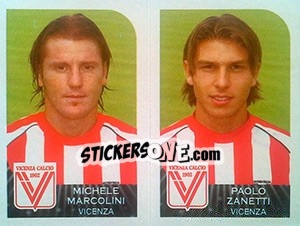 Sticker Michele Marcolini / Paolo Zanetti - Calciatori 2002-2003 n. 618 - Panini