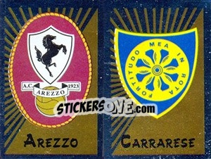 Sticker Scudetto Arezzo / Carrarese - Calciatori 2002-2003 n. 624 - Panini