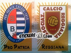 Figurina Scudetto Pro Patria / Reggiana