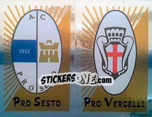 Sticker Scudetto Pro Sesto / Pro Vercelli - Calciatori 2002-2003 - Panini