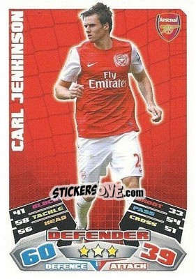 Sticker Carl Jenkinson - English Premier League 2011-2012. Match Attax Extra - Topps