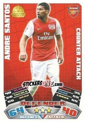 Sticker Andre Santos - English Premier League 2011-2012. Match Attax Extra - Topps