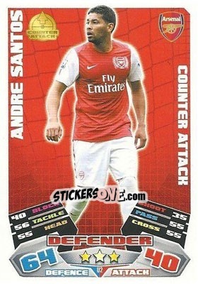 Sticker Andre Santos - English Premier League 2011-2012. Match Attax Extra n. U2 - Topps