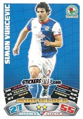 Sticker Simon Vukcevic - English Premier League 2011-2012. Match Attax Extra n. U12 - Topps