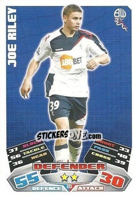 Sticker Joe Riley - English Premier League 2011-2012. Match Attax Extra n. U13 - Topps