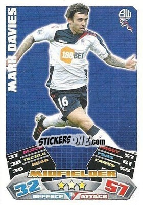 Sticker Mark Davies - English Premier League 2011-2012. Match Attax Extra n. U15 - Topps