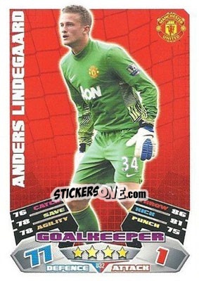 Sticker Anders Lindegaard - English Premier League 2011-2012. Match Attax Extra - Topps