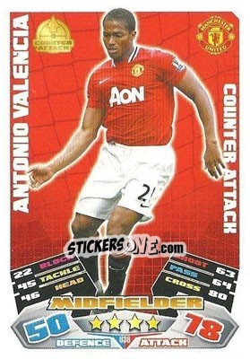 Sticker Antonio Valencia - English Premier League 2011-2012. Match Attax Extra n. U36 - Topps