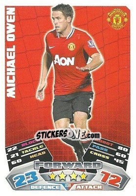 Sticker Michael Owen - English Premier League 2011-2012. Match Attax Extra - Topps