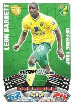 Figurina Leon Barnett - English Premier League 2011-2012. Match Attax Extra - Topps