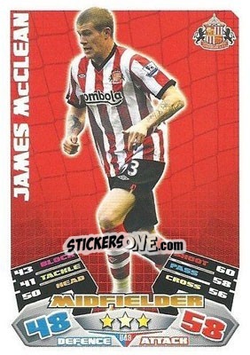 Sticker James McClean - English Premier League 2011-2012. Match Attax Extra n. U49 - Topps