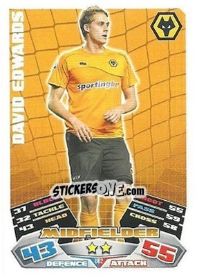 Sticker David Edwards - English Premier League 2011-2012. Match Attax Extra n. U62 - Topps
