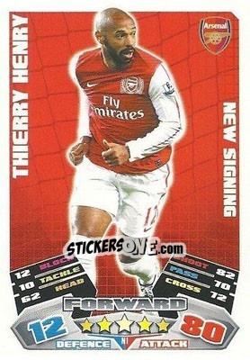 Sticker Thierry Henry - English Premier League 2011-2012. Match Attax Extra n. N1 - Topps