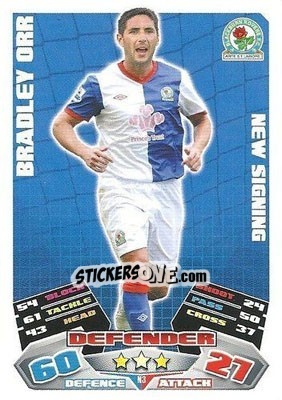 Sticker Bradley Orr - English Premier League 2011-2012. Match Attax Extra - Topps