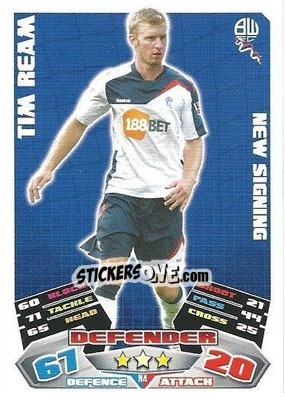Sticker Tim Ream - English Premier League 2011-2012. Match Attax Extra n. N4 - Topps