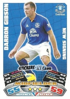 Sticker Darron Gibson - English Premier League 2011-2012. Match Attax Extra - Topps