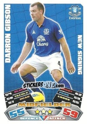 Sticker Darron Gibson - English Premier League 2011-2012. Match Attax Extra n. N8 - Topps