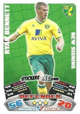 Cromo Ryan Bennett - English Premier League 2011-2012. Match Attax Extra - Topps