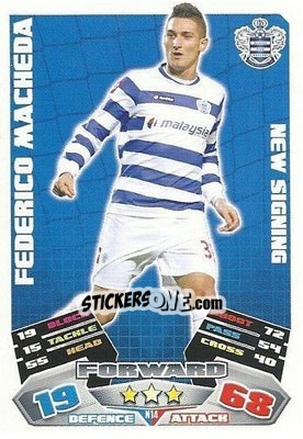 Sticker Federico Macheda - English Premier League 2011-2012. Match Attax Extra n. N14 - Topps