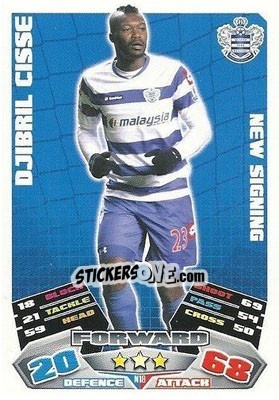Sticker Djibril Cisse - English Premier League 2011-2012. Match Attax Extra n. N18 - Topps