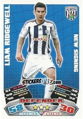 Sticker Liam Ridgewell - English Premier League 2011-2012. Match Attax Extra n. N24 - Topps