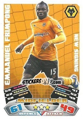 Sticker Emmanuel Frimpong - English Premier League 2011-2012. Match Attax Extra n. N27 - Topps