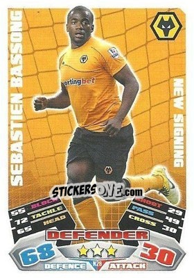 Sticker Sebastien Bassong - English Premier League 2011-2012. Match Attax Extra n. N28 - Topps
