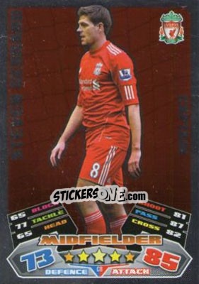 Sticker Steven Gerrard - English Premier League 2011-2012. Match Attax Extra n. C8 - Topps