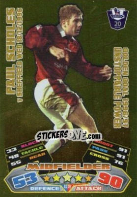 Sticker Paul Scholes - English Premier League 2011-2012. Match Attax Extra n. GG10 - Topps