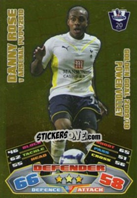 Sticker Danny Rose - English Premier League 2011-2012. Match Attax Extra - Topps