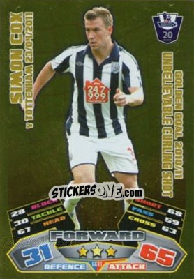 Sticker Simon Cox - English Premier League 2011-2012. Match Attax Extra n. GG18 - Topps