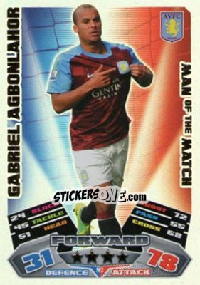 Cromo Gabriel Agbonlahor - English Premier League 2011-2012. Match Attax Extra - Topps