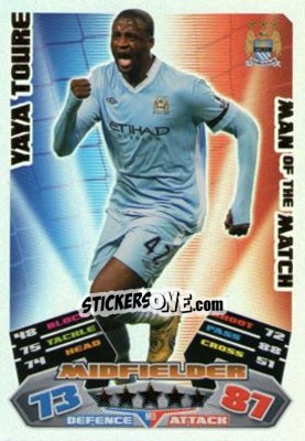 Sticker Yaya Toure - English Premier League 2011-2012. Match Attax Extra n. M9 - Topps