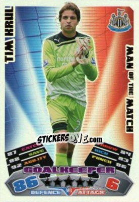 Sticker Tim Krul - English Premier League 2011-2012. Match Attax Extra - Topps