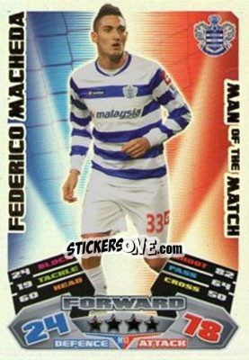 Sticker Federico Macheda - English Premier League 2011-2012. Match Attax Extra n. M13 - Topps