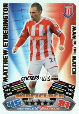 Sticker Matthew Etherington - English Premier League 2011-2012. Match Attax Extra n. M14 - Topps