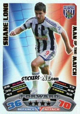 Sticker Shane Long - English Premier League 2011-2012. Match Attax Extra n. M18 - Topps