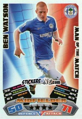 Sticker Ben Watson - English Premier League 2011-2012. Match Attax Extra n. M19 - Topps