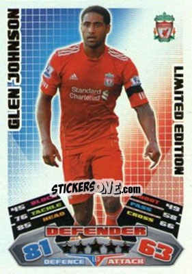 Sticker Glen Johnson - English Premier League 2011-2012. Match Attax Extra - Topps
