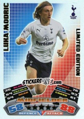 Sticker Luka Modric - English Premier League 2011-2012. Match Attax Extra - Topps