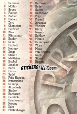 Sticker Checklist - Bundesliga Premium 1996-1997
 - Panini