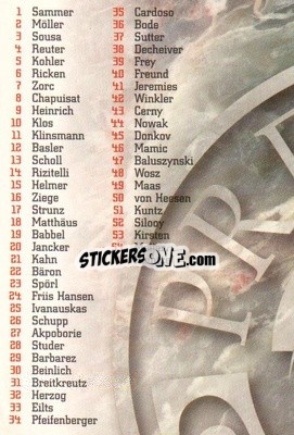 Sticker Checklist - Bundesliga Premium 1996-1997
 n. CL - Panini
