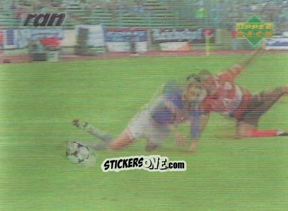 Sticker Eijkelkamp wird umgerissen - Living Picture Fussball-Bundesliga 1998
 n. 58 - Upper Deck