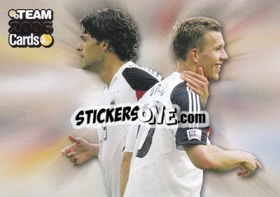 Sticker Michael Ballack / Lukas Podolski - DFB Team 2006 Cards
 n. 55 - Panini