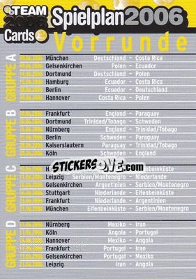 Sticker Timetable