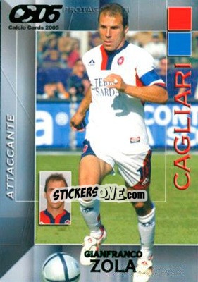 Sticker Gianfranco Zola - Calcio Cards 2004-2005 n. 35 - Panini