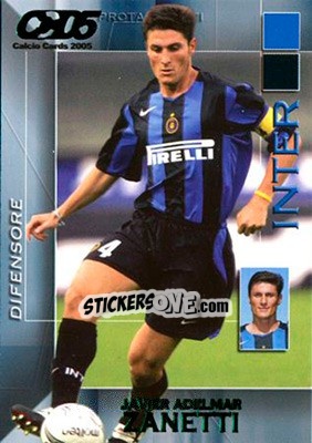 Sticker Javier Adelmar Zanetti - Calcio Cards 2004-2005 n. 56 - Panini