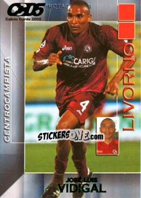 Sticker Jose Luis Vidigal - Calcio Cards 2004-2005 n. 96 - Panini