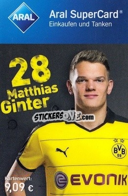Sticker Matthias Ginter - BVB Borussia Dortmund 2015-2016
 n. 17 - Aral