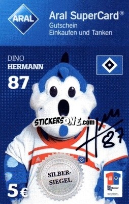 Sticker Dino Hermann Silber-siegel